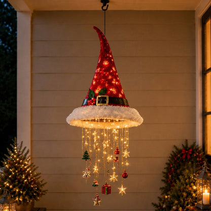 🎅 Merry hats Lighted Santa Hat Hanging Chandelier 🎄 | 5 Styles Warm White LED String Lights