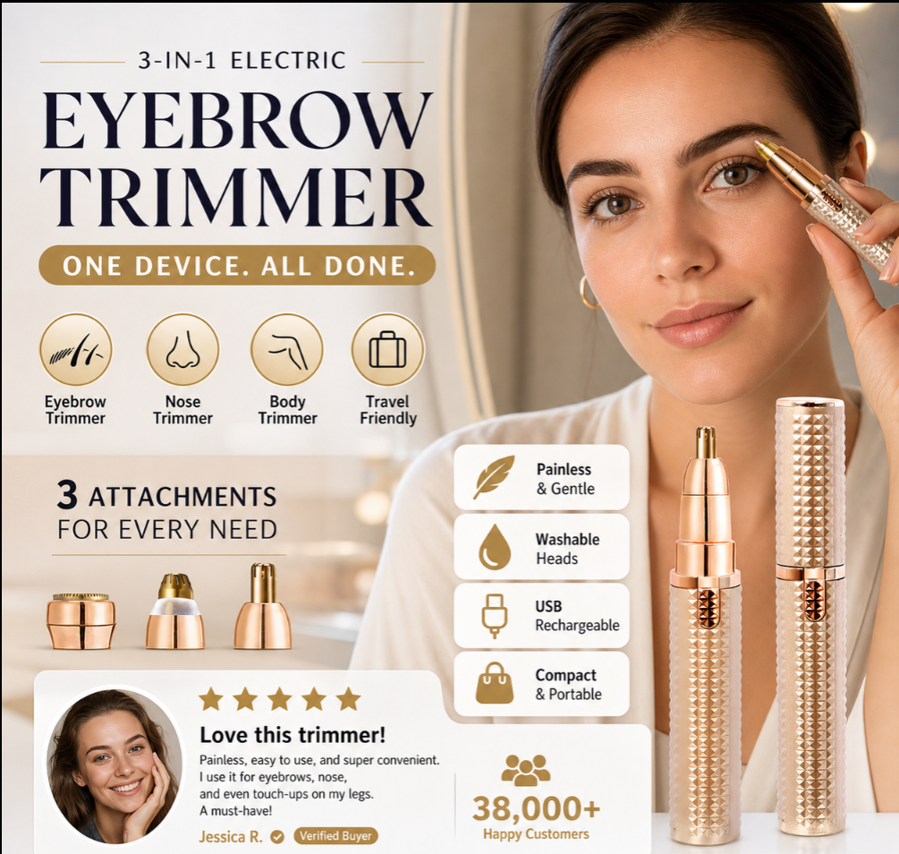⏳🔥LIMITED-TIME 50% OFF! ⏰Portable Electric Eyebrow Trimmer – Interchangeable Heads 🪒