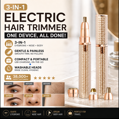 ⏳🔥LIMITED-TIME 50% OFF! ⏰Portable Electric Eyebrow Trimmer – Interchangeable Heads 🪒