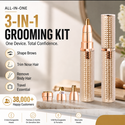 ⏳🔥LIMITED-TIME 50% OFF! ⏰Portable Electric Eyebrow Trimmer – Interchangeable Heads 🪒