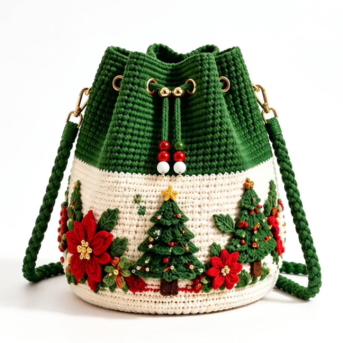 Christmas Crochet Crossbody Bag – Cute Festive Holiday Purse for Women