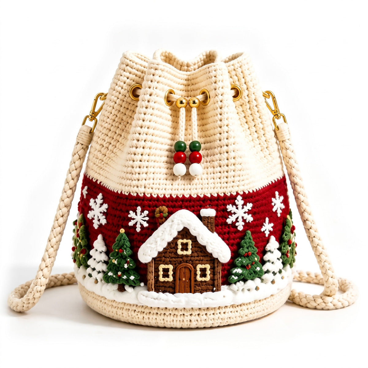Christmas Crochet Crossbody Bag – Cute Festive Holiday Purse for Women