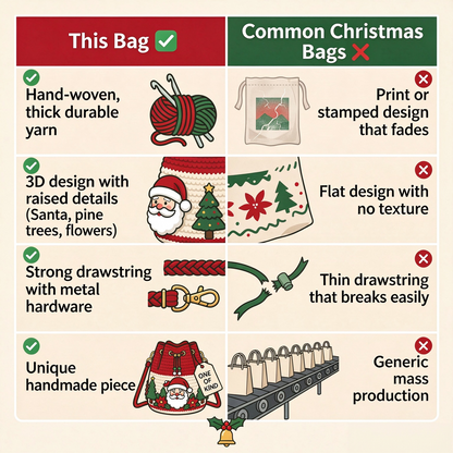 Christmas Crochet Crossbody Bag – Cute Festive Holiday Purse for Women