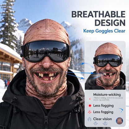 Realistic Face Balaclava – Funny Ski & Snowboard Mask for Cold Weather Adventures, Unisex Adult One Size (21-24") ⛷️