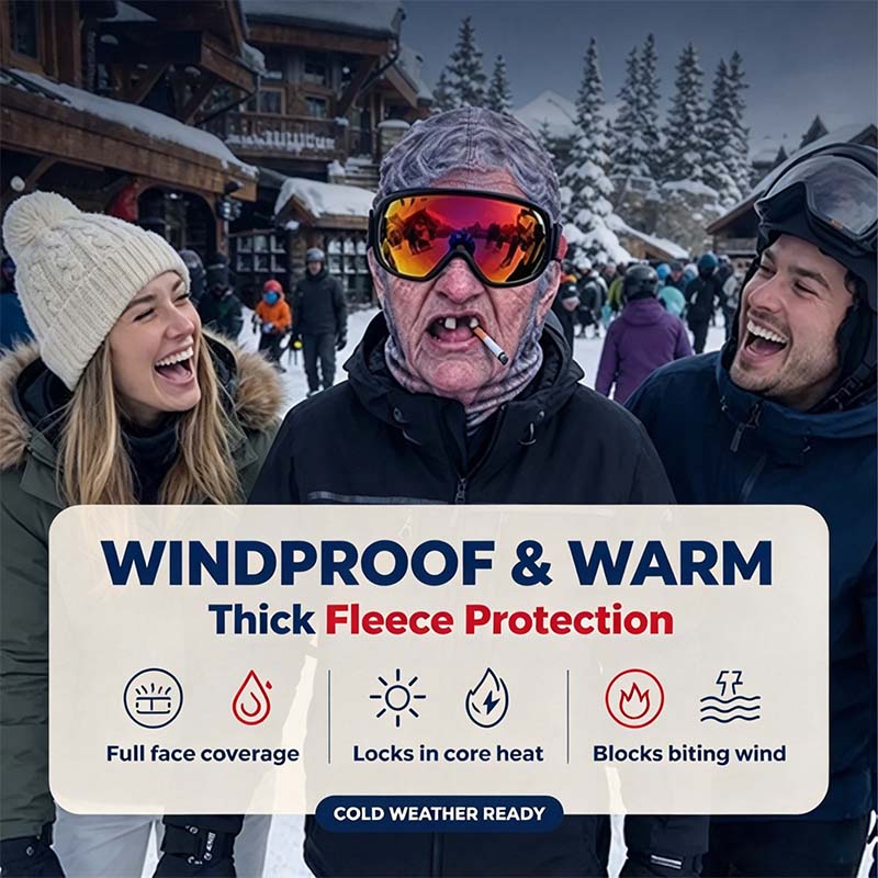 Realistic Face Balaclava – Funny Ski & Snowboard Mask for Cold Weather Adventures, Unisex Adult One Size (21-24") ⛷️