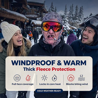 Realistic Face Balaclava – Funny Ski & Snowboard Mask for Cold Weather Adventures, Unisex Adult One Size (21-24") ⛷️