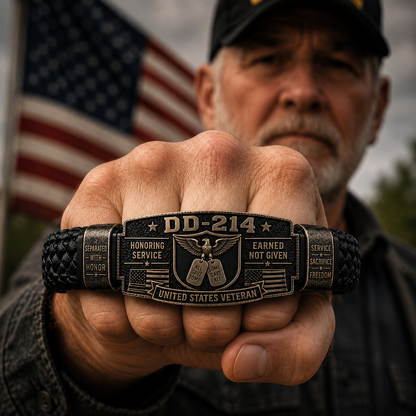 🎁DD-214 Veteran Honor Bracelet 🎖️ A Tribute to Service & Sacrifice ❤️