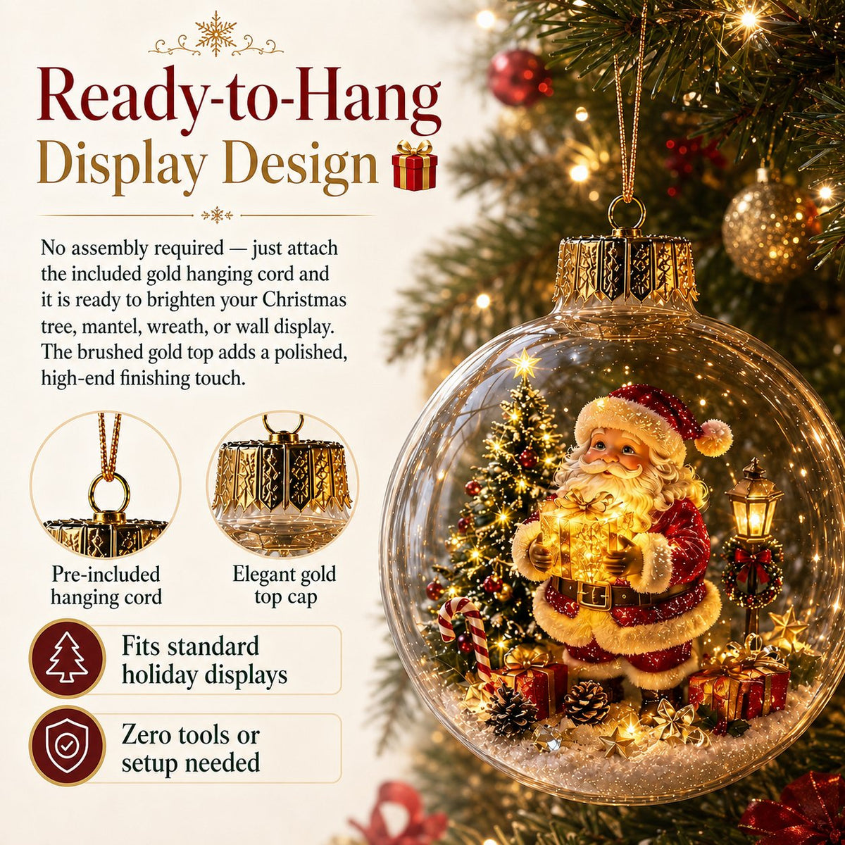 🎄 Lighted Christmas Diorama Globe Ornament: Magical Winter Wonderland Decor! 🎄
