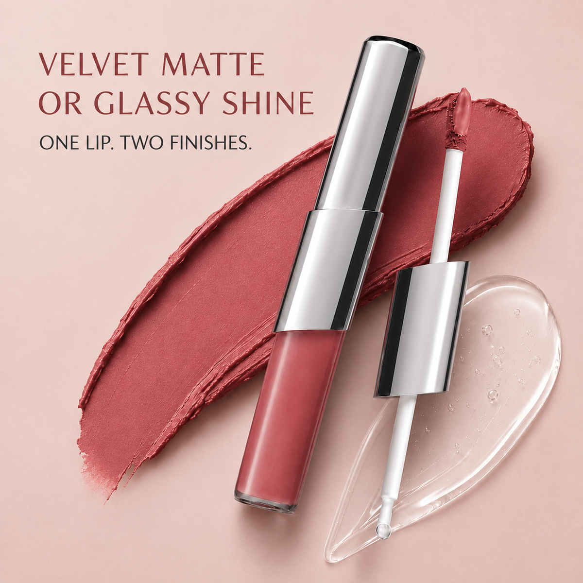2-in-1 Matte Lip Tint & Clear Gloss