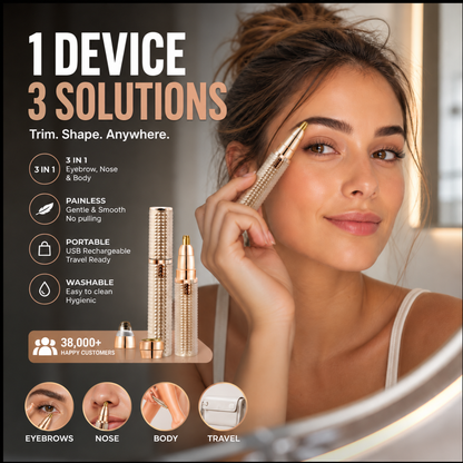 ⏳🔥LIMITED-TIME 50% OFF! ⏰Portable Electric Eyebrow Trimmer – Interchangeable Heads 🪒