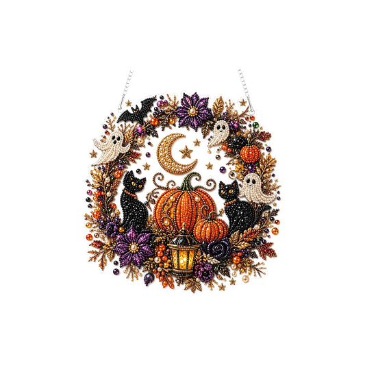 🎃Halloween Black Cat Moon Diamond Art Hanging Ornament Kit