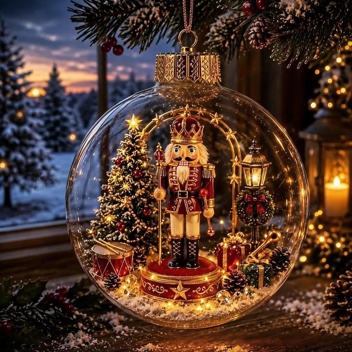 🎄 Lighted Christmas Diorama Globe Ornament: Magical Winter Wonderland Decor! 🎄