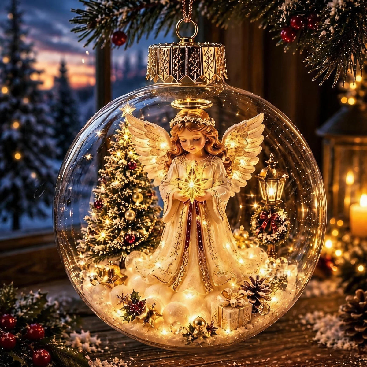 🎄 Lighted Christmas Diorama Globe Ornament: Magical Winter Wonderland Decor! 🎄