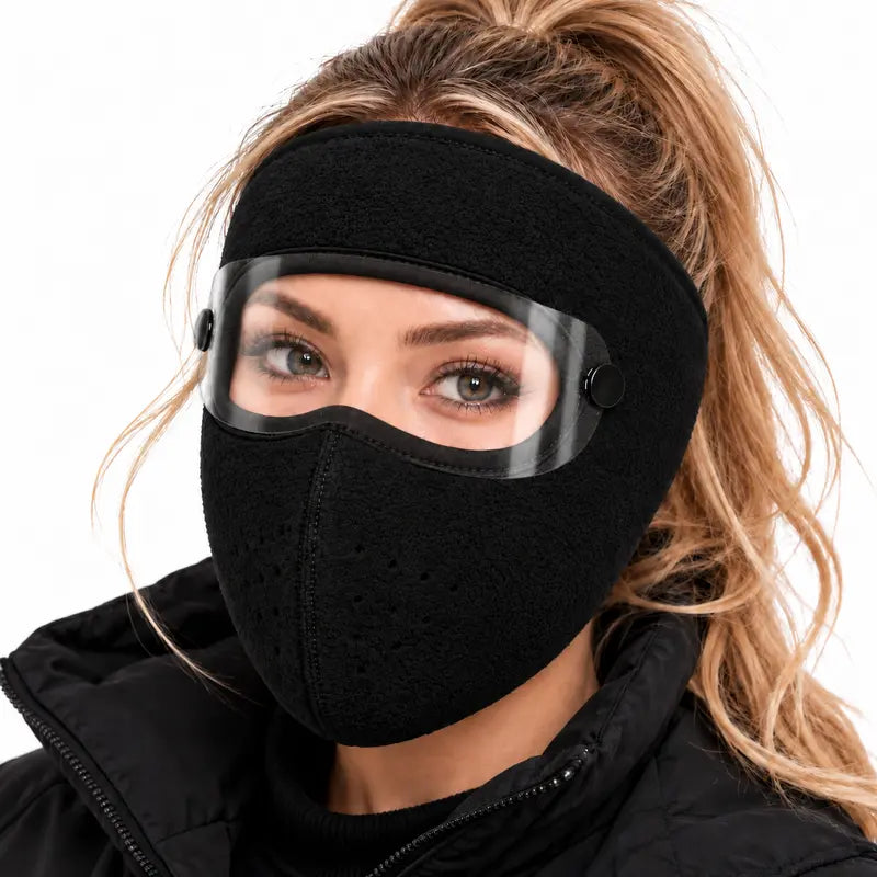 ❄️ Stay Warm All Winter – 2-in-1 Fleece Face Mask with Detachable Goggles