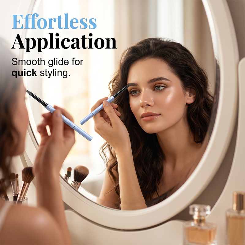 🔥2-in-1 Waterproof Brow Pencil & Gel – Micro-Fine Hair-Like Strokes🖌️
