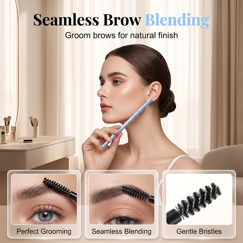🔥2-in-1 Waterproof Brow Pencil & Gel – Micro-Fine Hair-Like Strokes🖌️
