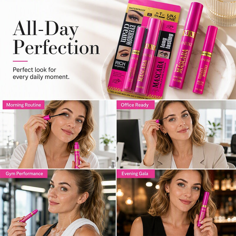 ✨ 2-in-1 Wimpermascara & Wenkbrauwcrème Set – Voor Perfecte Wimpers en Volle Wenkbrauwen ✨