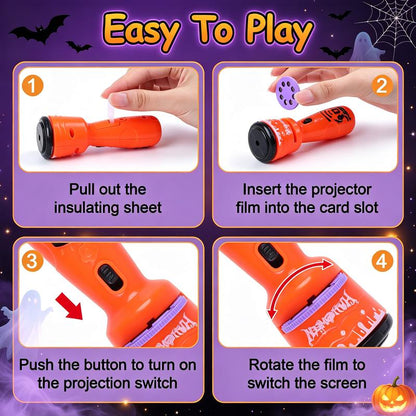 🎃🦇Kids Christmas Halloween Projection Flashlight Toy